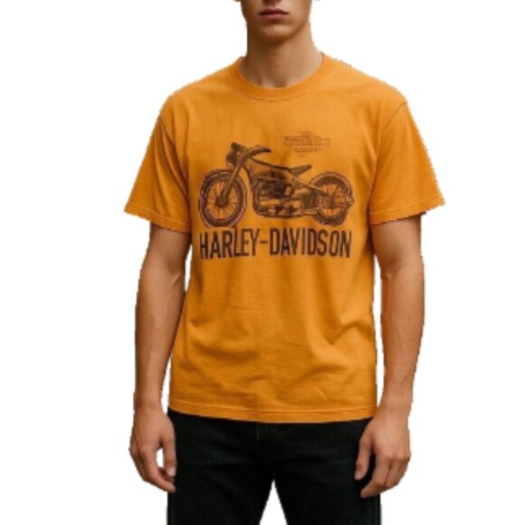 Genuine Harley-Davidson Biker T-Shirt Men’s Medium Orange Yellow St Louis MO - Picture 2 of 12